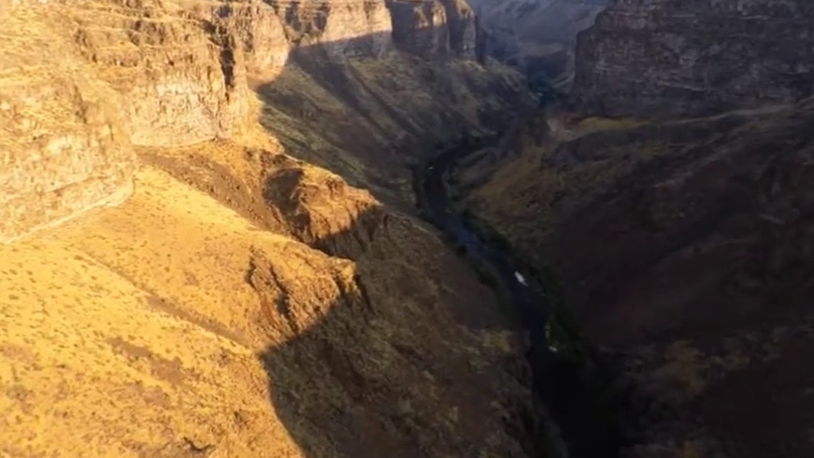 Aerial view of the Bruneau River winding through its canyon
