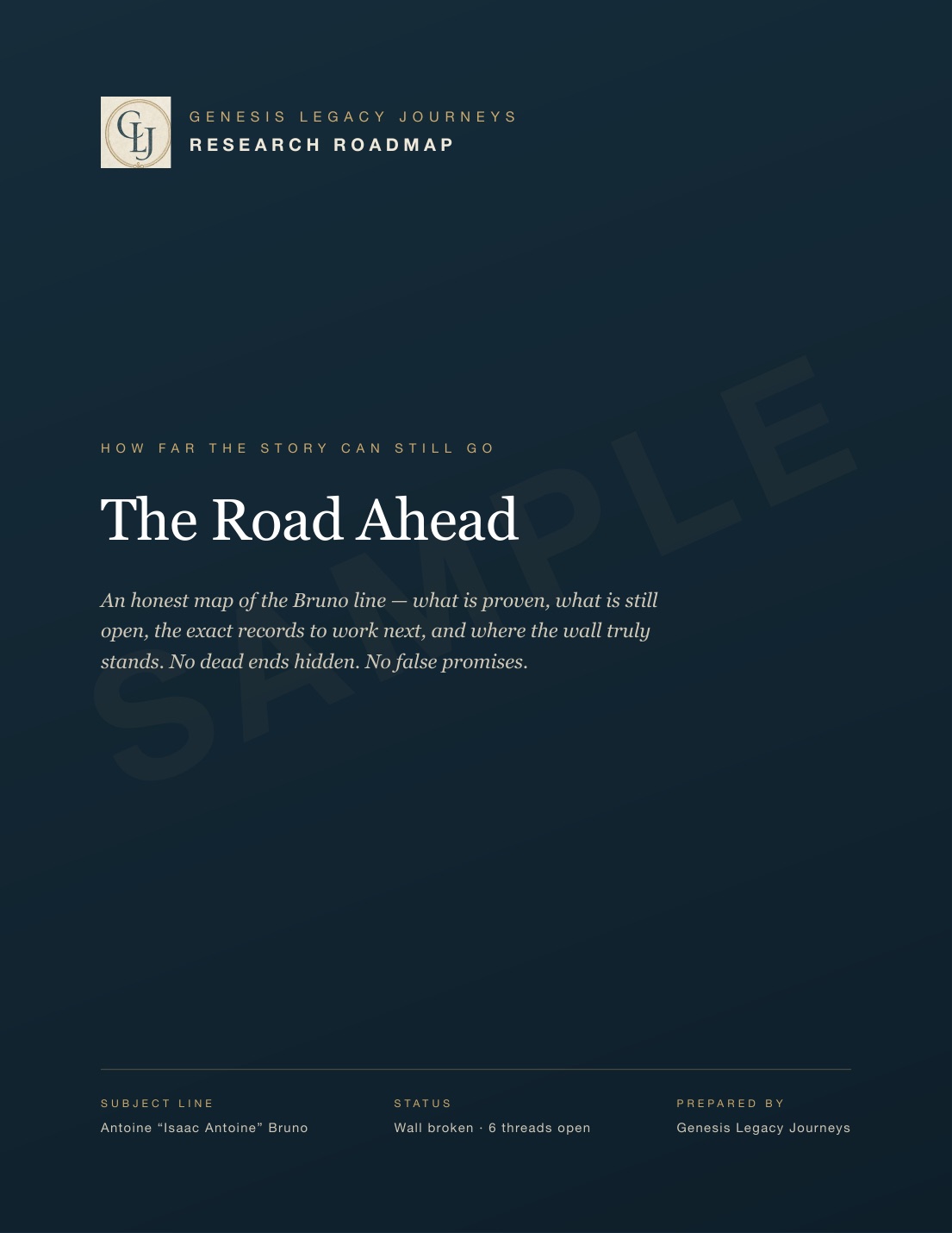 Sample Research Roadmap — cover page